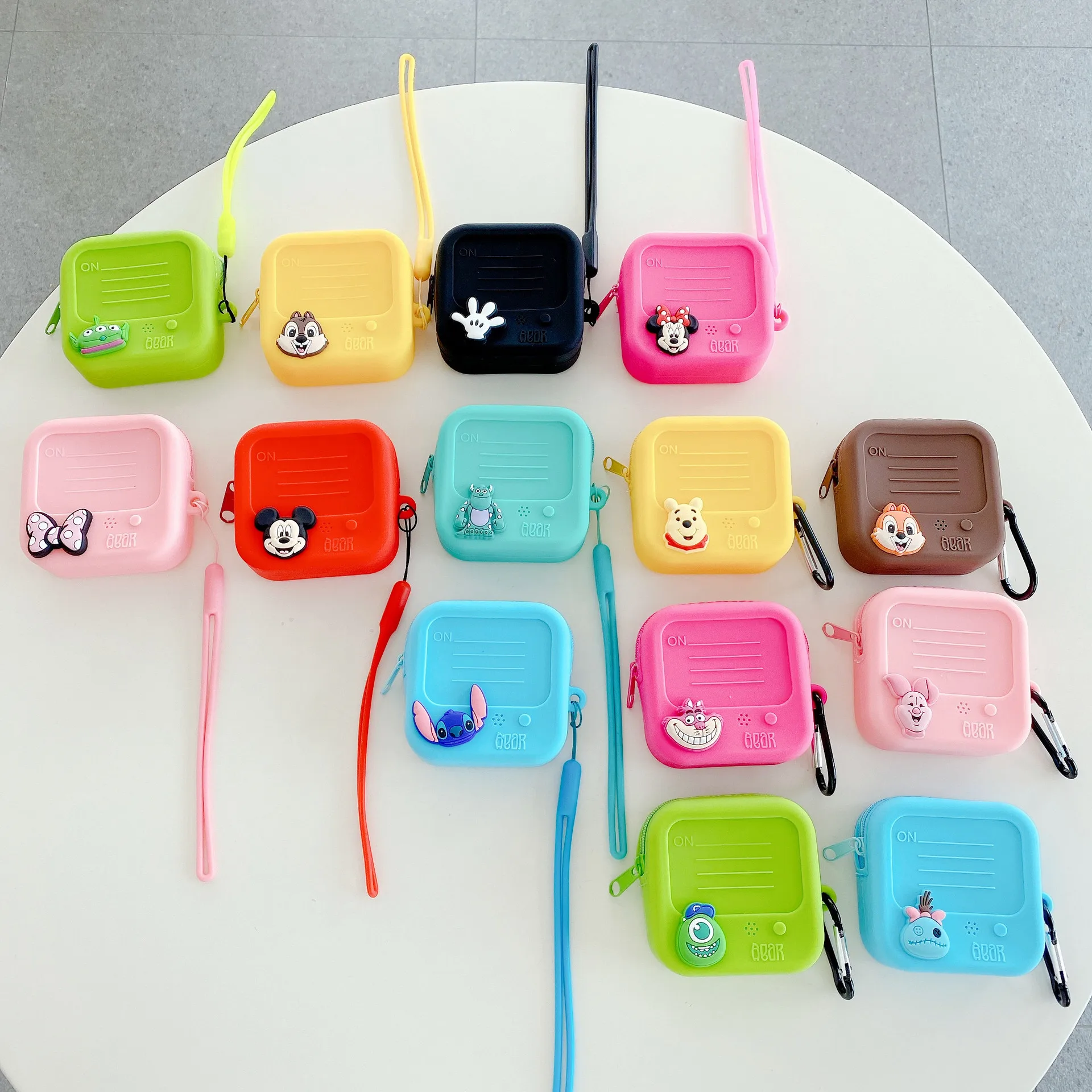 

FN1178 Silica Cute Push Bubble Small Toy Storage Bags Sensory Wallet Bag With Keychain Fidget Mini Cartoon Coin Purse