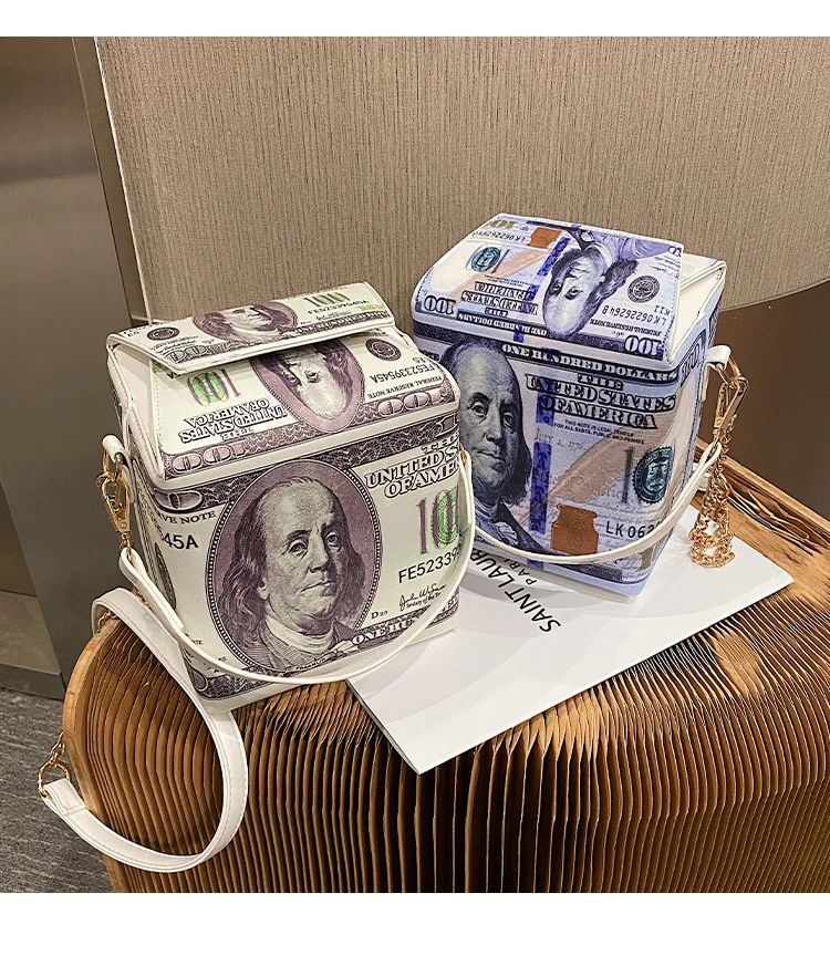 

Bucket Handbag Dollar Printed Purses Shoulder Crossbody Bags Women Hand Bags Ladies