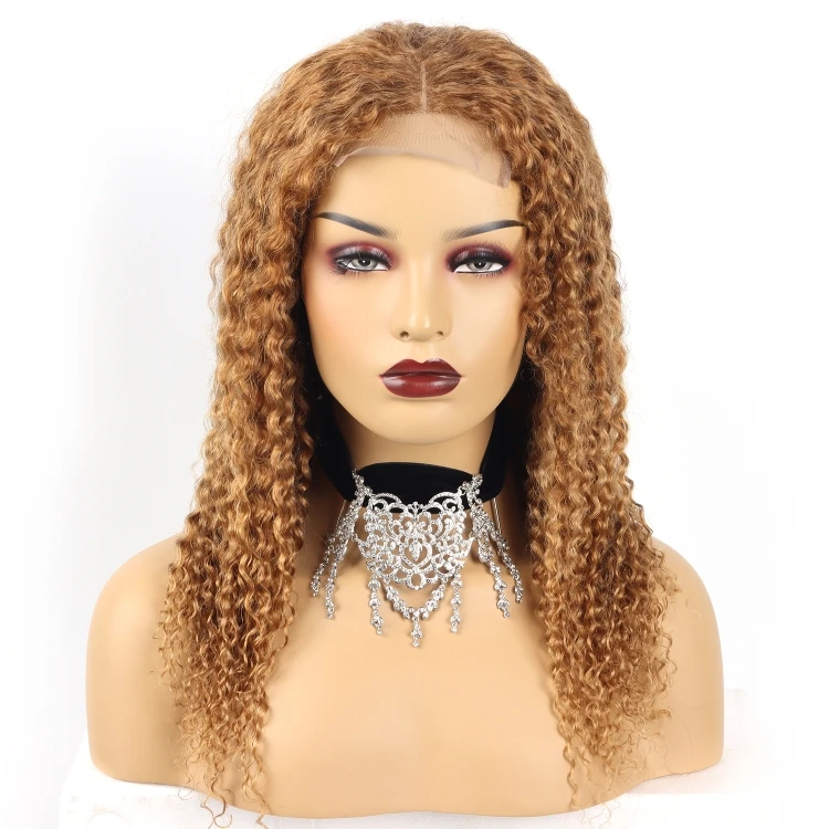 

150% density deep #27 4*4 closure lace wig Wholesale 100% sliky Raw Virgin Cuticle Aligned Indian Human Hair