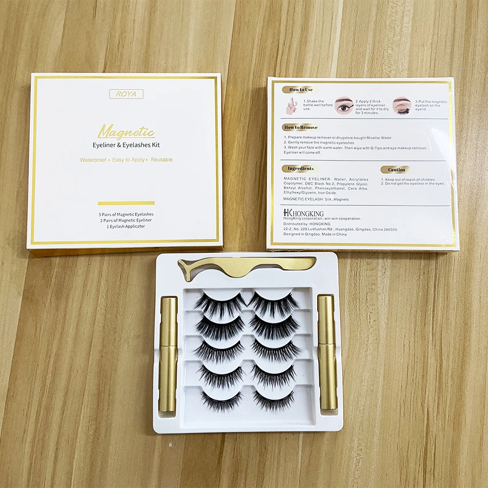 

Wholesale Bulk Vegan 3D Faux Mink Magnetic Eyelashes Private Label Magnetic Lashes