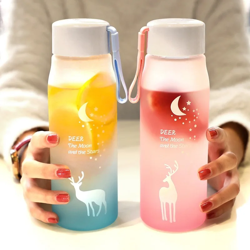 

factory wholesale gradient color frosted water cup large drinking water bottle