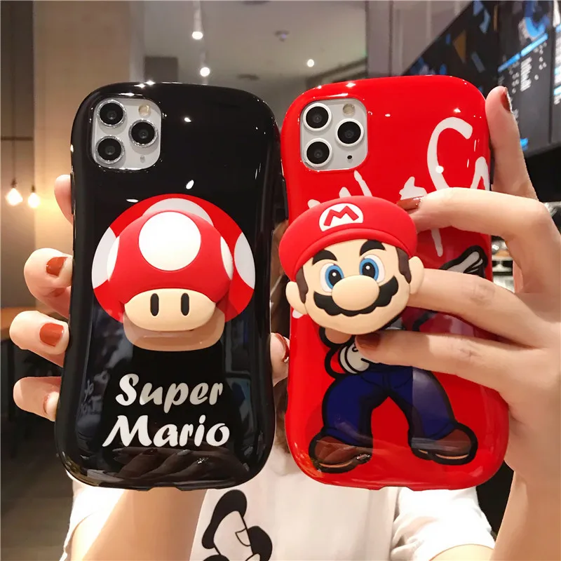 

Case for Apple Cute Cartoon Mario Sesame Street Bear Girl Iphone 6 7 8 Plus X XR XS MAX Silicone iPhone Case for 11 11 Pro Max