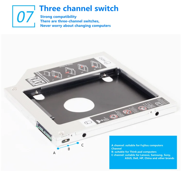 Caddy Hdd 2.5 Inch 9.0mm 2nd Sata Hdd Ssd Hard Drive Caddy Adapter For