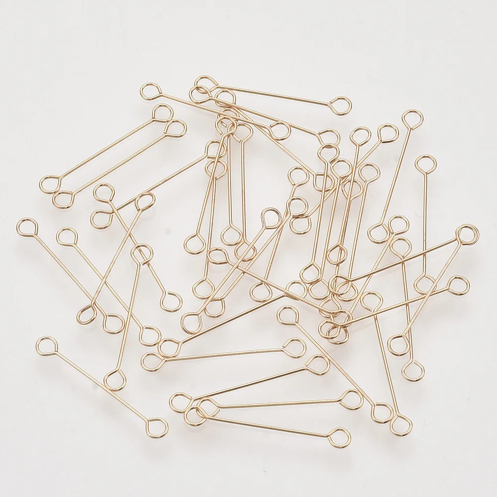 

Pandahall 0.4mm Light Gold Iron Double Sided Eye Pins