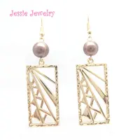 

R238 custom hawaiian jewelry wholesale pearl tribal bar earrings