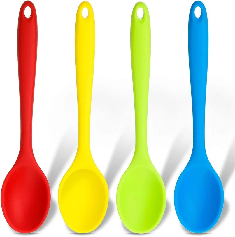 

BPA Free Nonstick Silicone Kitchen Spoons Heat Resistant Cooking Spoons Silicone Spoons For Cooking