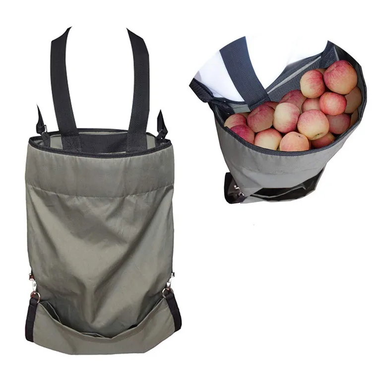 

Heavy Duty Adjustable Waterproof Garden Apple Fruit Vegetable Harvest Picking Apron Pouch Bag with Deep Pocket, Green