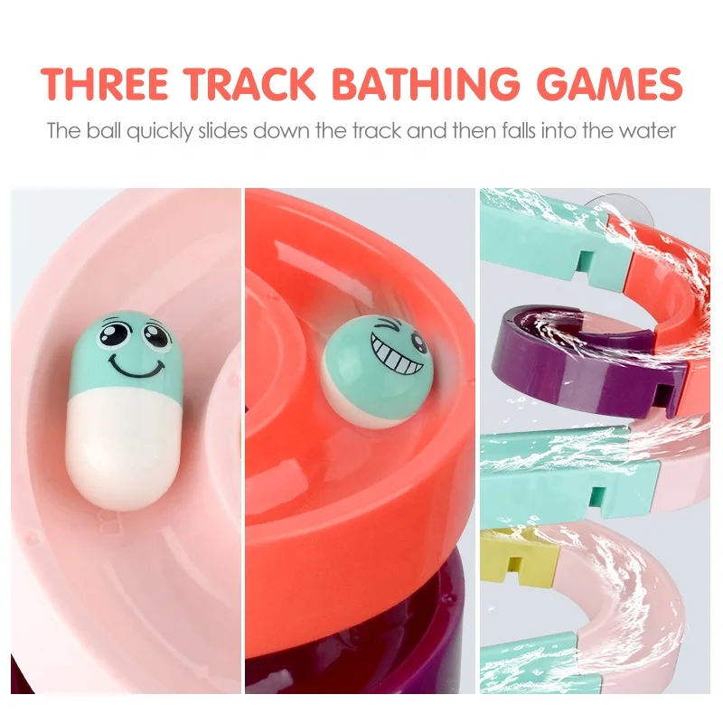 
Hot selling bathroom ball track baby educational toys plastic bath water play track toys for Children 