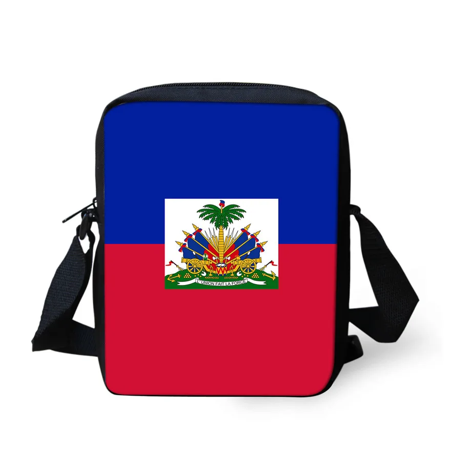 

White Haiti Flag Pattern 2021 Messenger Bag with Zipper Shoulder Bag Women Children Mini Custom High Quality Crossbody Bag, Customized color