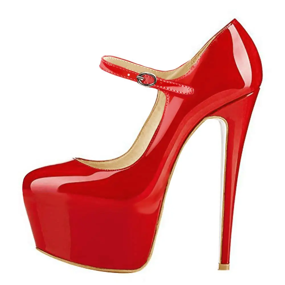 

2022 new design women's pump Mary Jane platform red pointed toe stiletto high heels ladies dress women shoes