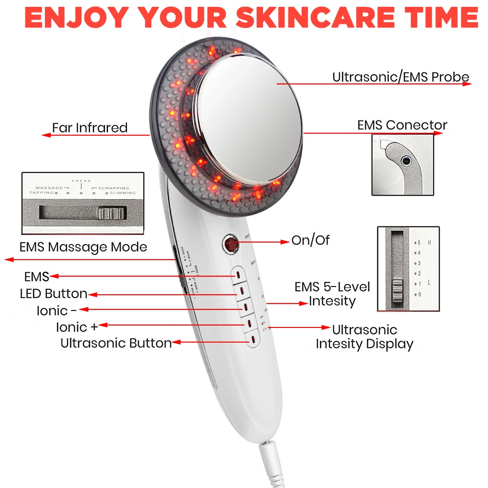 Fat Burn Machine 3 In 1 Weight Loss Machine Ems Blue/red Light