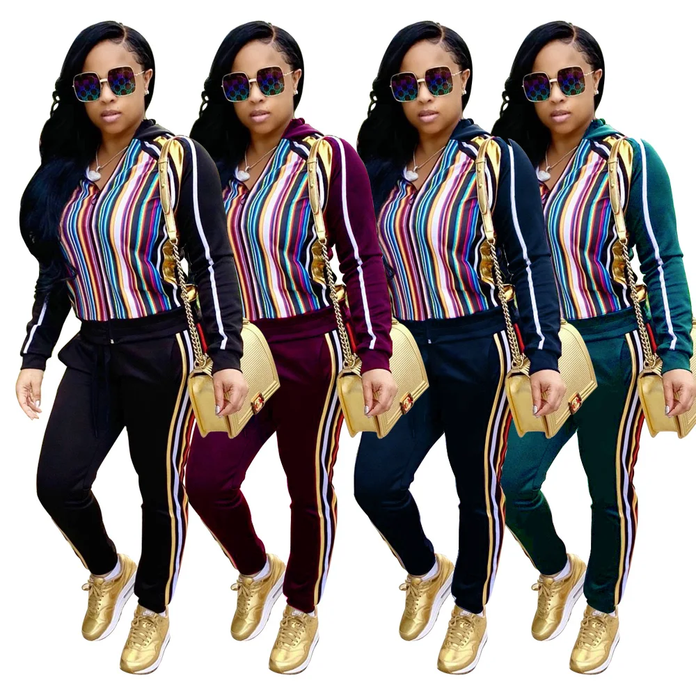 

Wholesale New Plus Size Tracksuit Women Two Piece Set Fall Clothes Zip Top And Pant Sweatsuit 2 Piece Outfits Matching Sets, Picture color