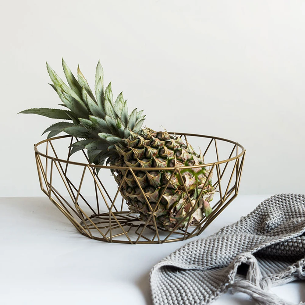 

Nordic creative iron modern minimalist home desktop storage tray fruit basket