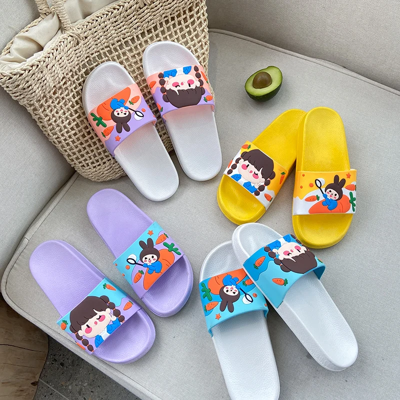 

2021 new cute girl slippers indoor and outdoor thick-soled cartoon woman slippers