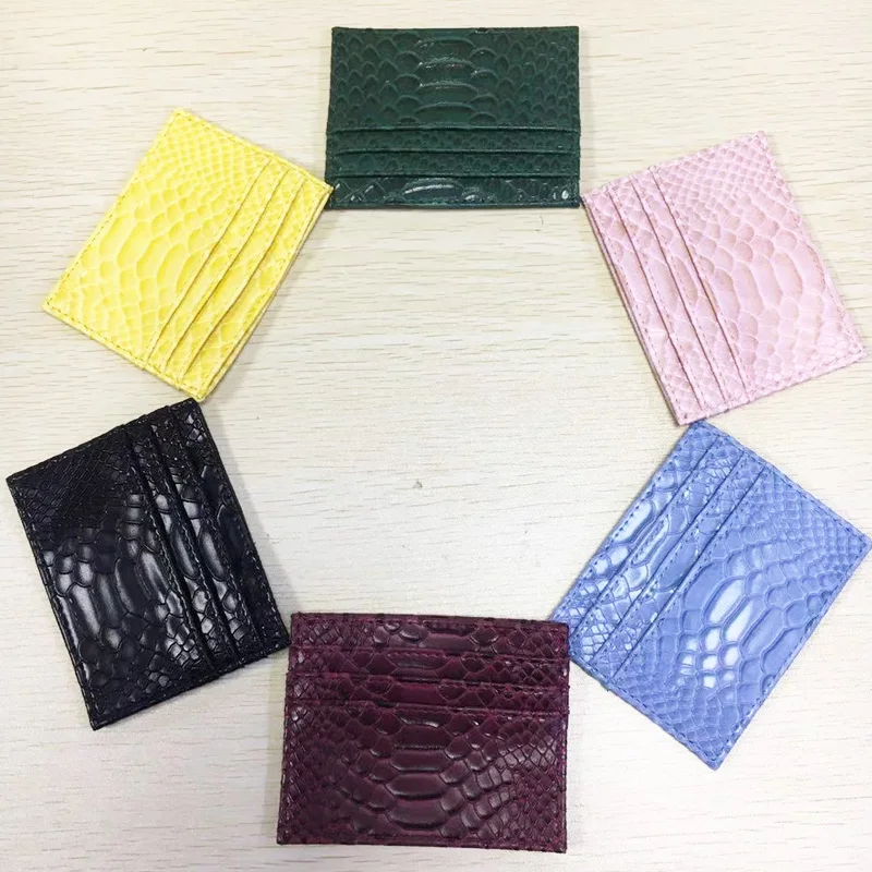 

2021Snake PU Leather Card Holder Men Women 7 Pockets Credit Bank ID Job Card Holder Business Cash Coin Purse Wallet