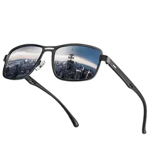 B464 Men Polarized Lens Luxury Aviation Sun Glasses Vintage Classic Square Night Vision Goggles Driving Polarized Sunglasses 2