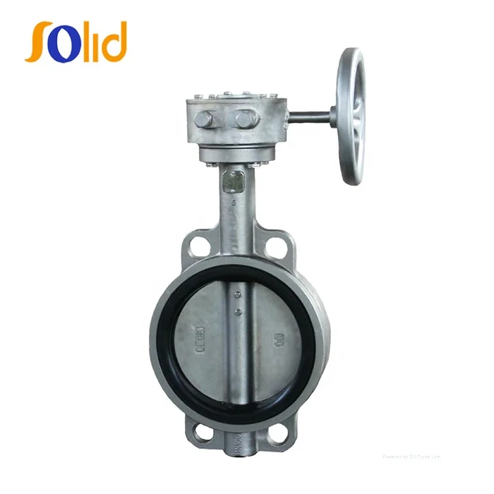 API Carbon Steel Stainless Steel Disc PTFE Seat Handles Manual Wafer Butterfly Valve