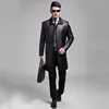 mens long sheepskin genuine leather trench coat