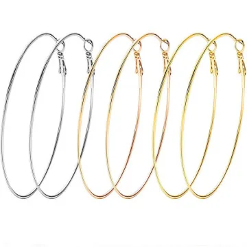 

Fashion Big Hoop Earrings Stainless Steel Earrings for Women Girls Sensitive Ears