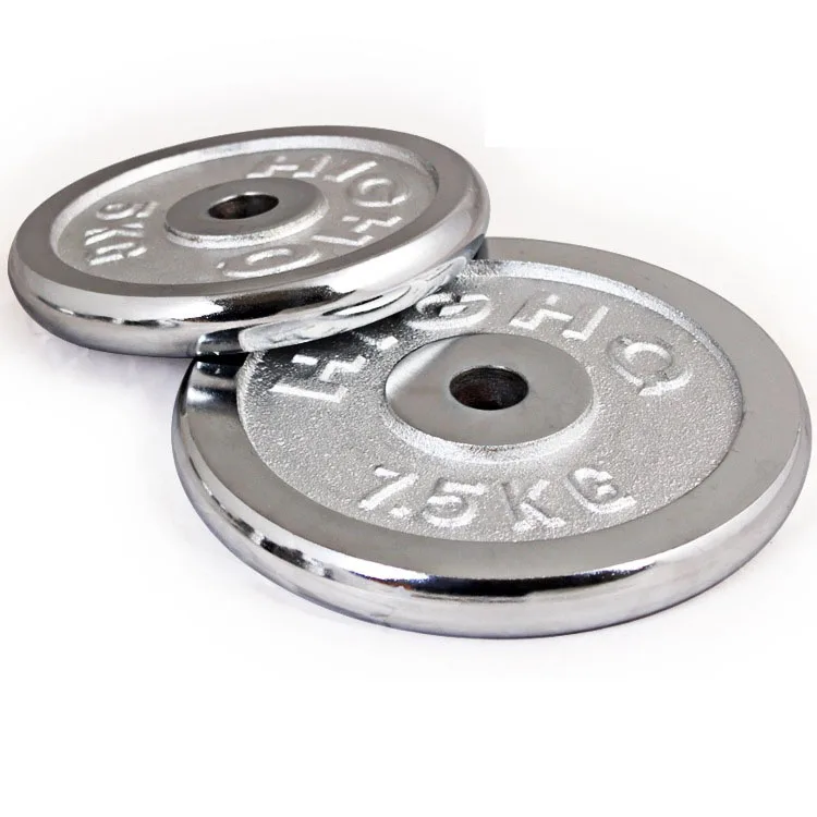 

Custom Logo Weight Lifting Plate Cast Iron Chrome Dumbbell Weights Plates, Black