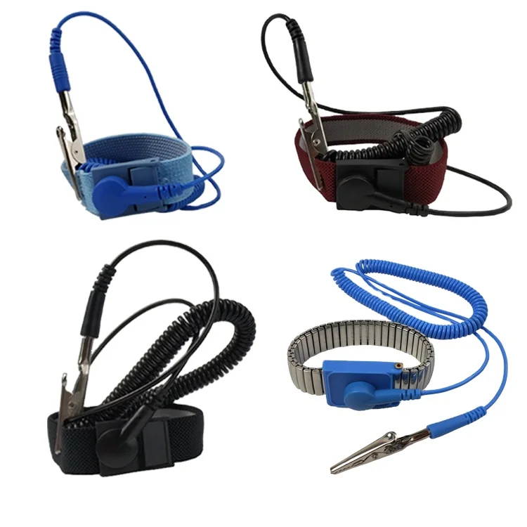 

Electronic Adjustable Durable Safe ESD Anti Static Wrist Strap Band with Metal Alligator Clip