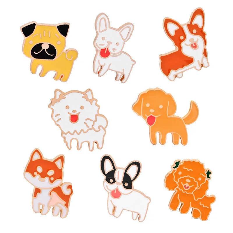 

Metal Zinc Alloy High Quality Fashion Jewelry Cute Cartoon Enamelled Dog Pet Badge Brooch Pin For Woman