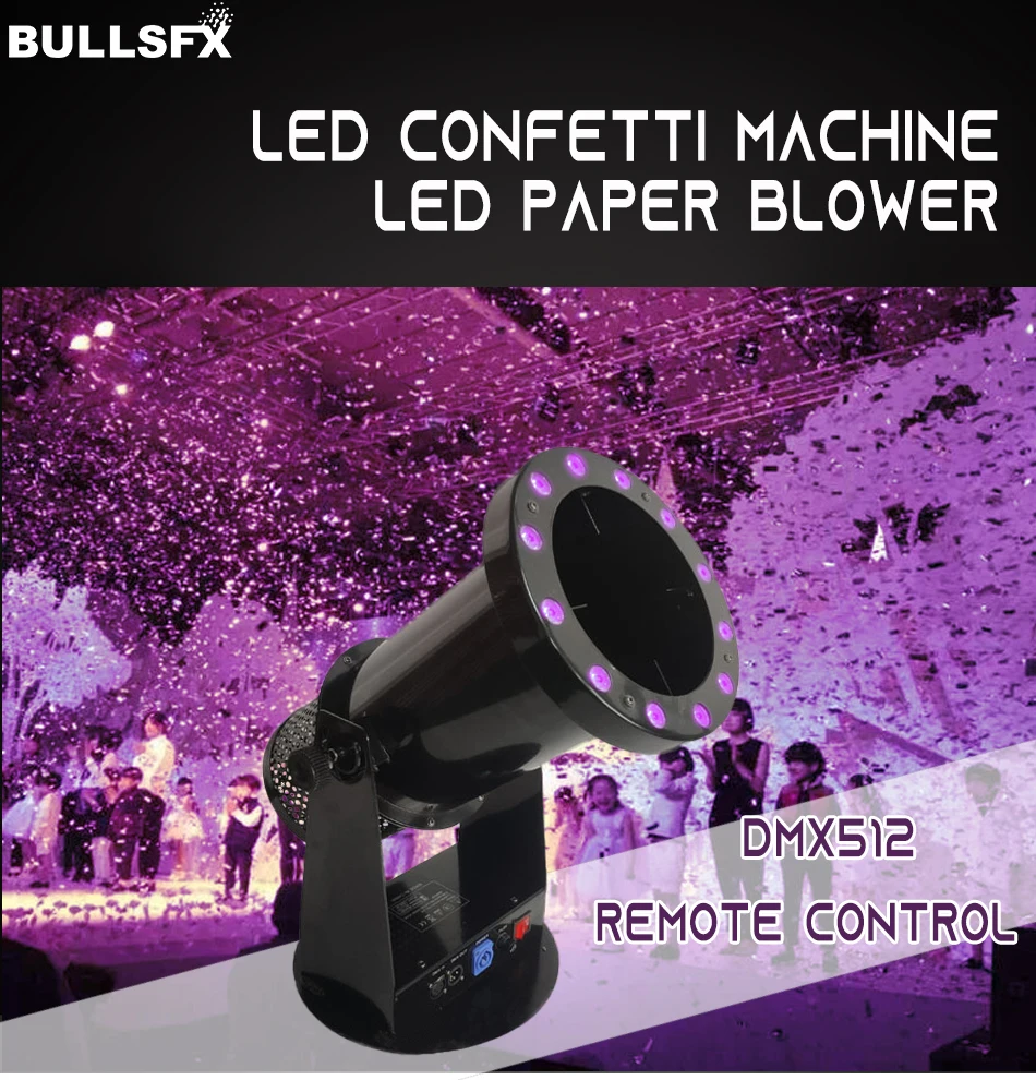 Led Electric Confetti Blower Color Paper Cannon Machine Indoor Outdoor