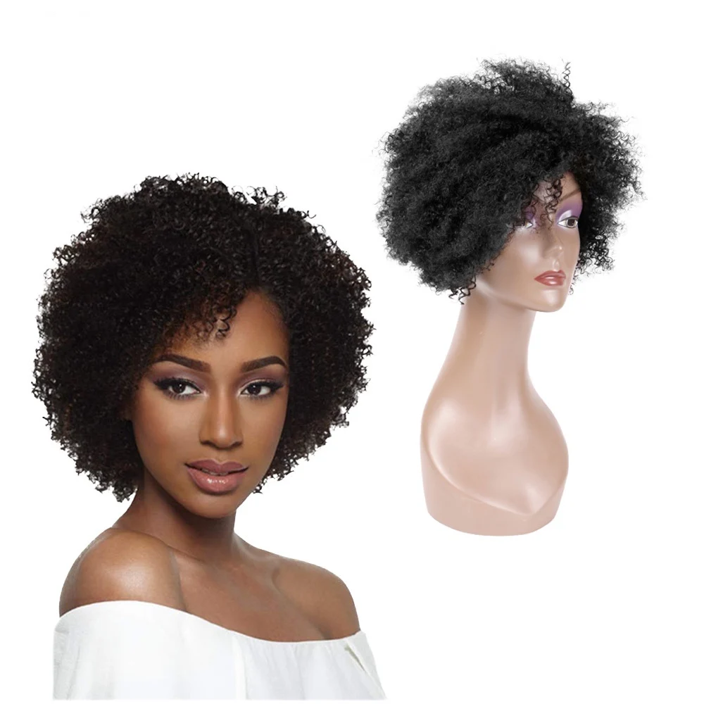 

Wholesale Cosplay 1b Shy Curly 8inch Bone Straight Bresilien Black Women 100% Virgin Human Hair Afro Kinky Curly Bob Wigs