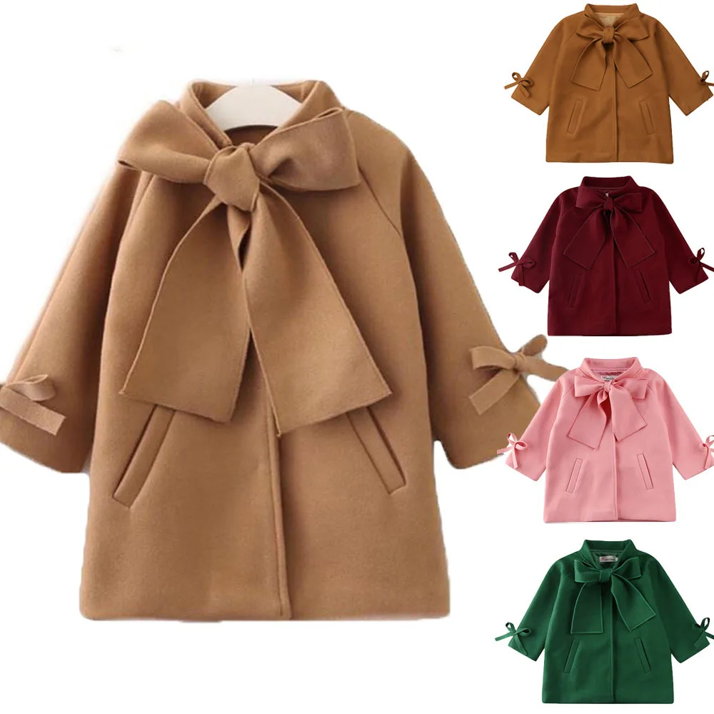 

Girls' fashion woolen coat 2020 winter new woolen coat long-sleeved western style mid-length woolen coat