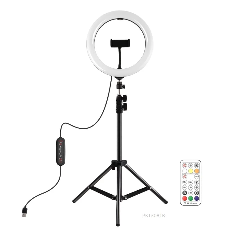 

1.1m Tripod Stand 10 Inch 26Cm Led Dimmable Lighting Fill Ring Light for Video Live Studio Broadcast