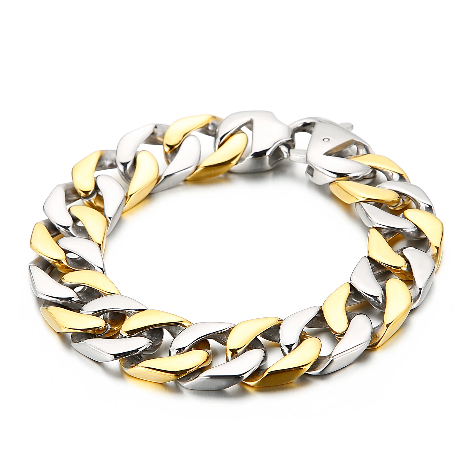 

KALEN punk stainless steel intermediate gold jewelry bracelet, As picture
