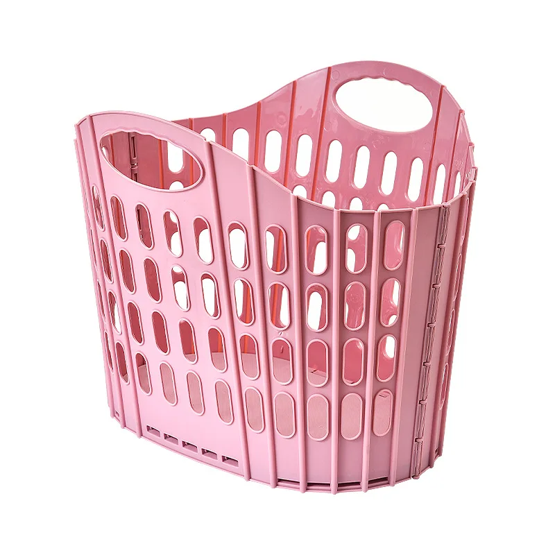 

Large household portable dirty clothes storage basket foldable plastic laundry basket