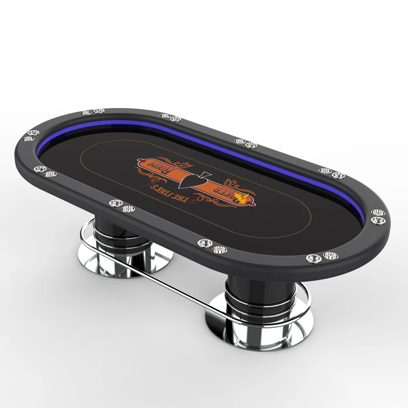 

YH 10 Person Solid Wood Casino Poker Table Texas Holdem's Gambling Poker Table, Customize