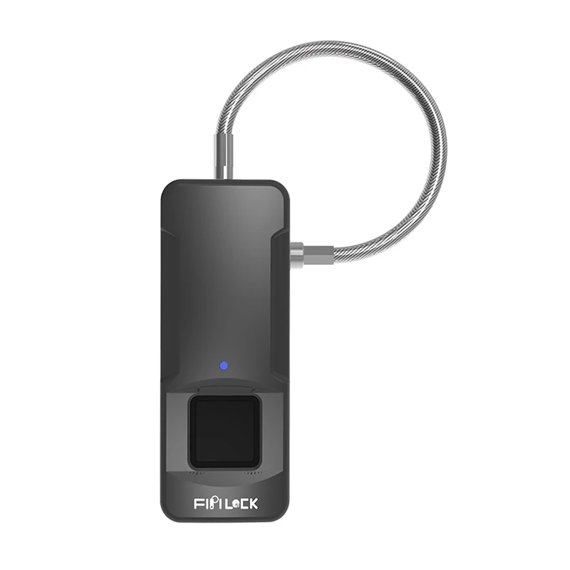 

FIPILOCK Lock Electronic Smart Padlock Economic Multi-role Travel Luggage Fingerprint Padlock, Silver / black
