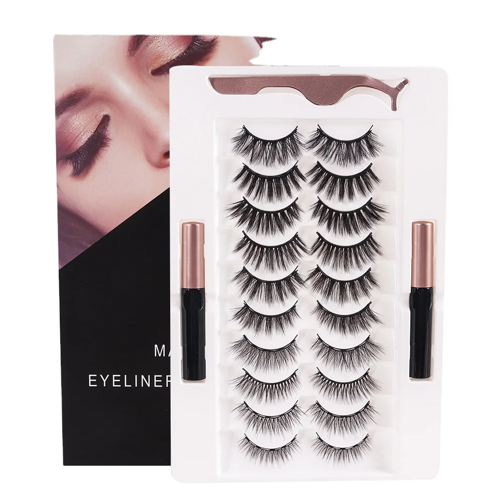 

10 pairs natural long makeup fluffy extension lashes, Custom color