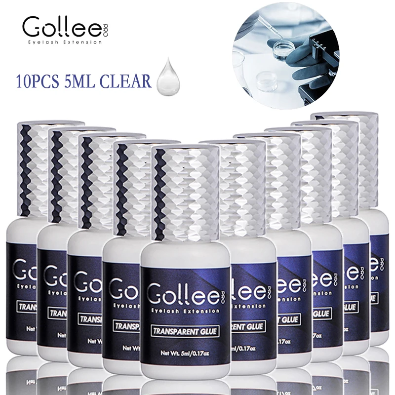 

Gollee Clear Glue For Eyelash Eyebrow Customized Private Label Best Quality Transparent Clear Waterproof Lash Extension Glue