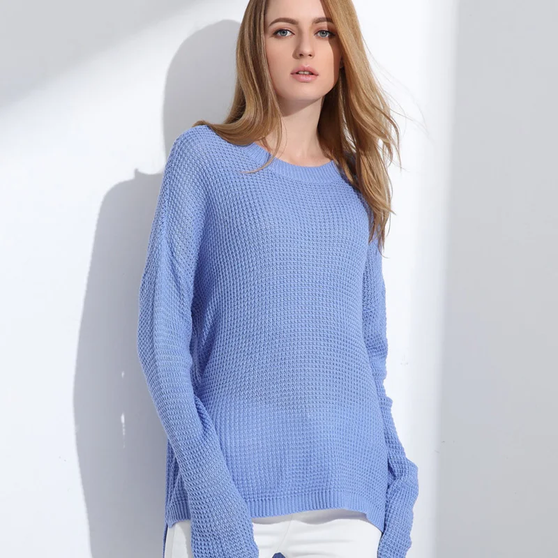

Sweater Shirt Women Jumper Spring Oversized Sweater Long Sleeve Women Knitwear Blue Loose Female Pullover Sweater