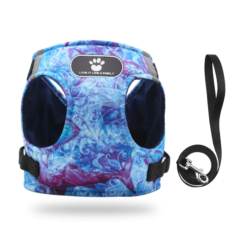 

Personalized high quality adjustable reflective soft adjust pet harness