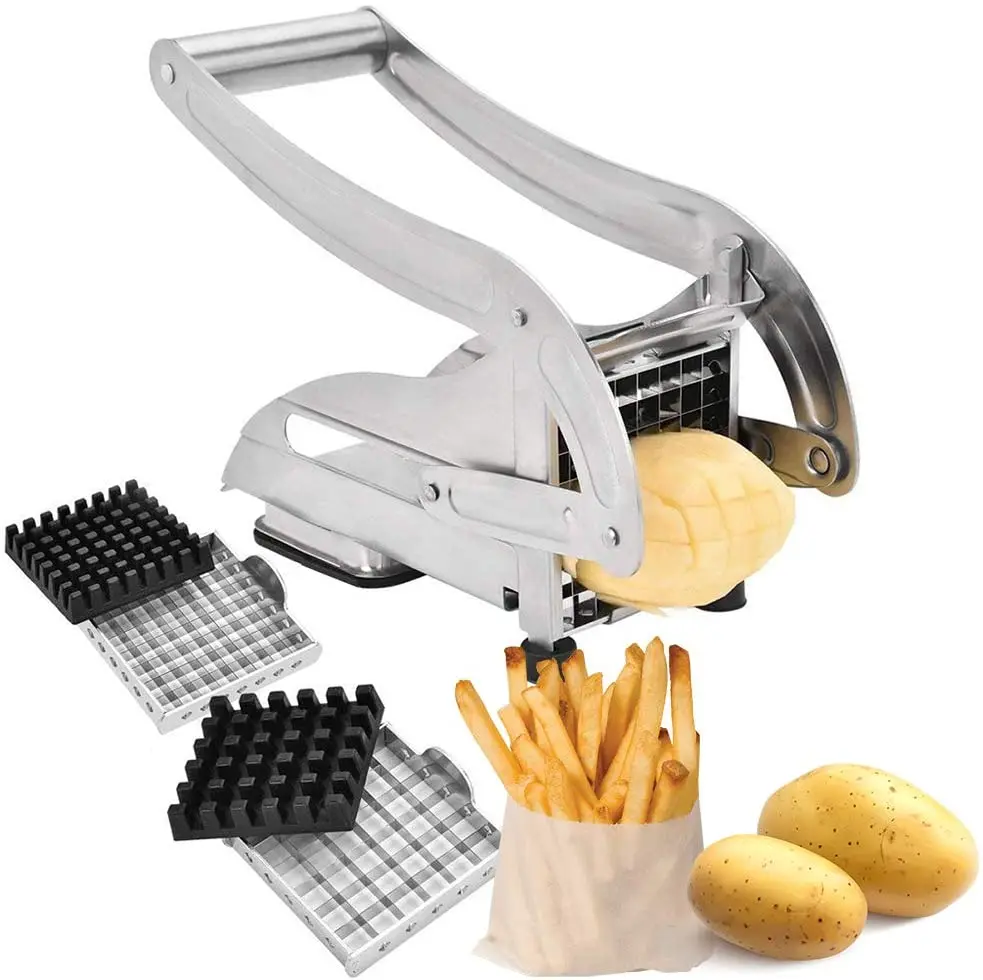 

Stainless Steel Meat Chips Slicer Potato Cutter Potato Slicing Machine Home Kitchen Tools Manual French Fries Cutter, Customized color