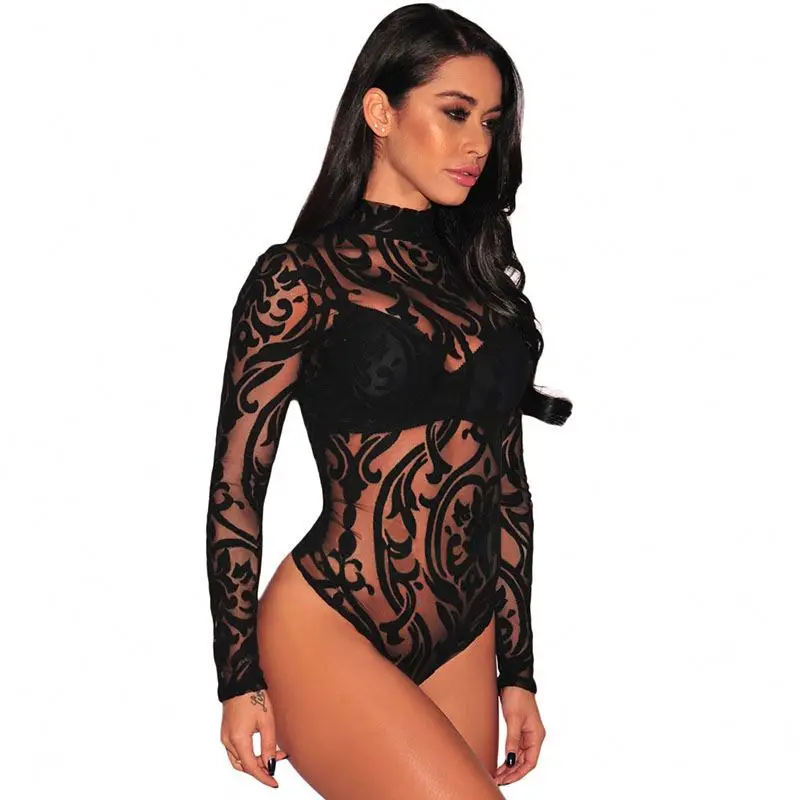 

2021 Customize Fashion New Lace Transparent Lingerie Femme Sexy Women One Piece Body Suit