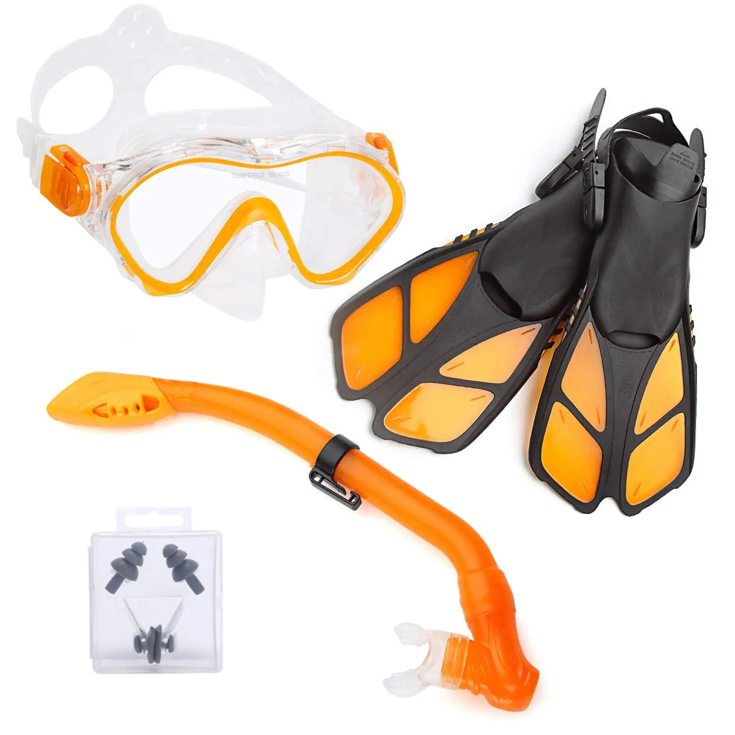 

Diving shoes children's snorkeling visor suit beginner swimming training glasses all dry waterproof breathing tube, Blue\orange\yellow