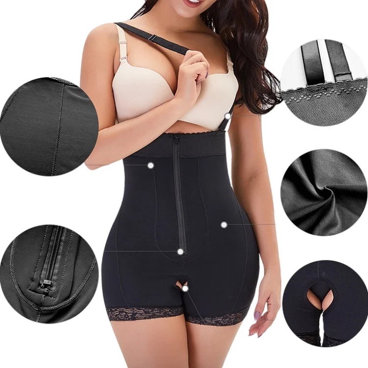 

Barbarian Fashion Body Shapers Comfortable Plus size Lace Adjustable Solid Color Shapewear Bodysuit Wholesale Seamless Shapewear, Black,skin