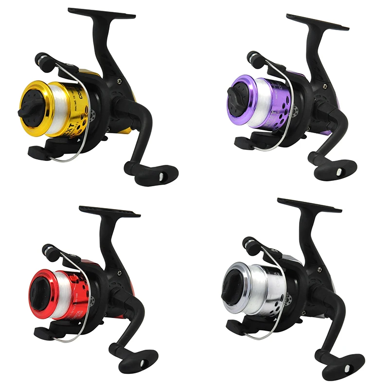 

Cheap Carretel de pesca no gelo small fishing reels 3BB 5.2:1 spinning reel spinning fly fishing pesca reel, Purple, blue, red, green, gold and silver