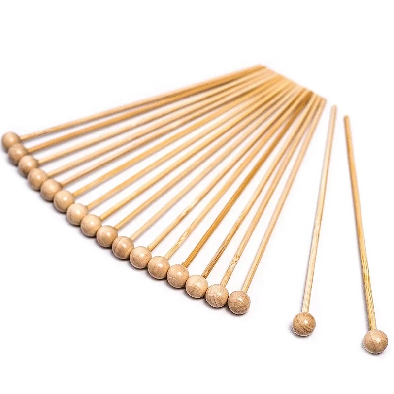 

Party Decoration Biodegradable Round Coffee Sticks 6" Wood Sticks Sugar Candy Stick with Ball