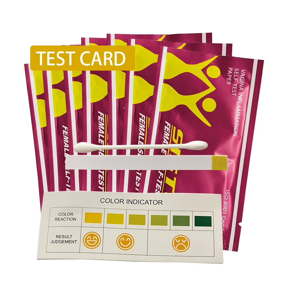 

2021 New High sensitivity daily vagina test card use female vaginal clean ph test strips vagina inflammation self test card, White+yellow