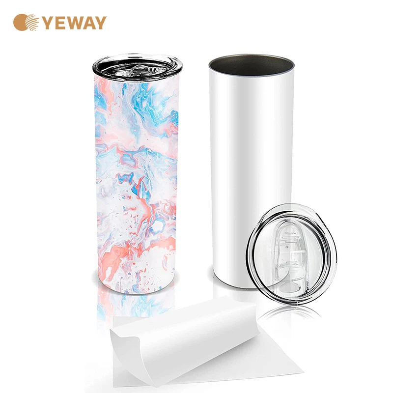 

YEWAY 20oz Sublimation Skinny Tumbler Cups Sublimation Blank Mugs 304 Stainless Steel Sublimation Tumbler 20 oz Skinny Straight