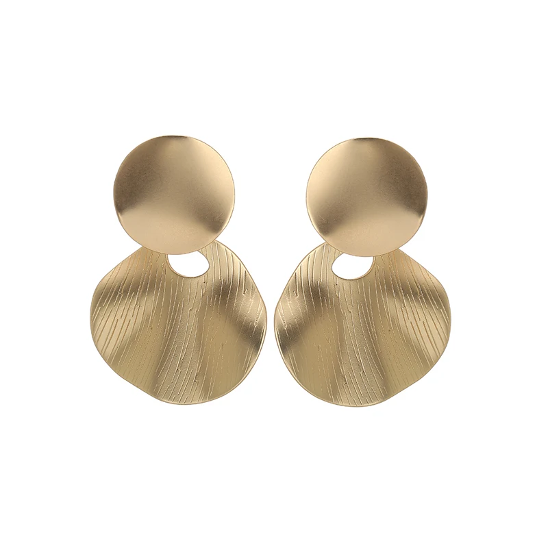 

Wholesale Double Disc Earrings Double Arc Round Drop Earrings For Women, Gold/silver