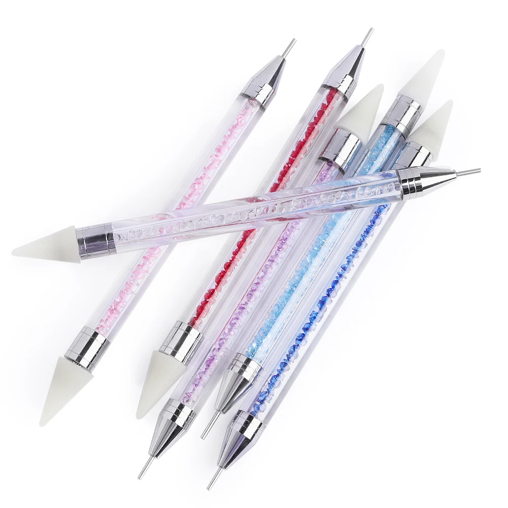 

High Quality Dual Ended Nail Dot Pen Rhinestone Picker Wax 3D Nail Art Pen ACRYL Glass Rhinestones Bulk Wholesale Grade AAAAAA