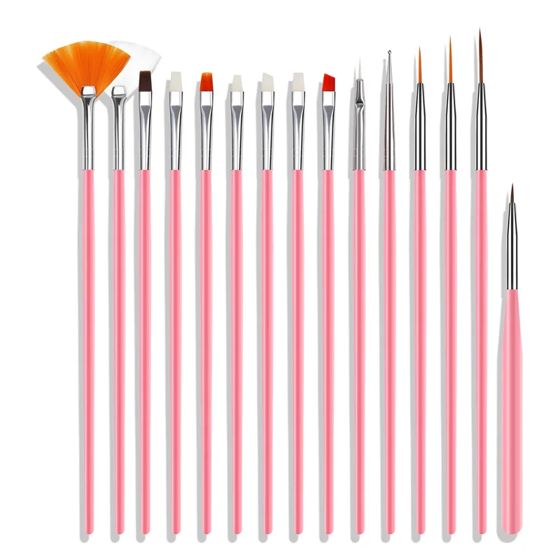 

15 Pcs/Set Painting Pens Flower Drawing Line Pen Point Drill Pen Nail Brush, Red/pink/white/black