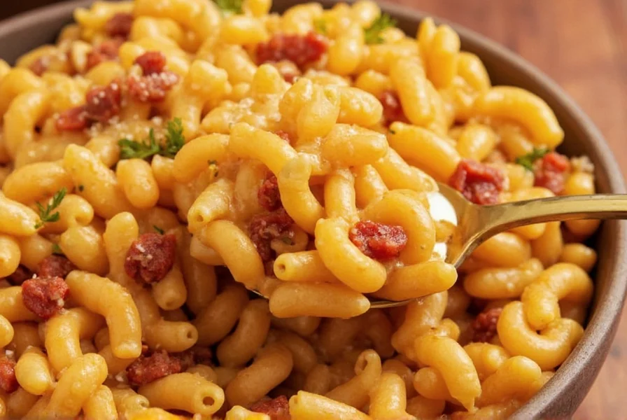 Chili Mac Bowl with Cheese and Jalapeños